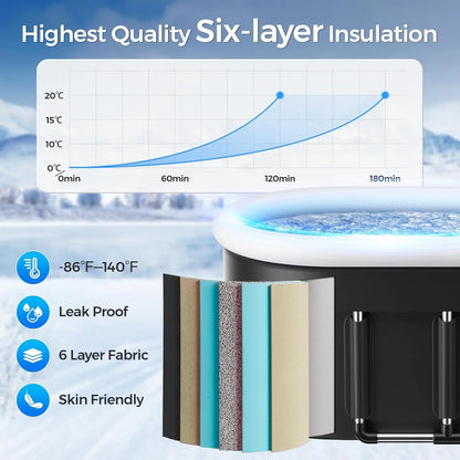 Portable Cold Plunge Tub - Foldable & Inflatable, with Lid