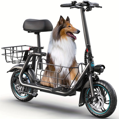 Electric Scooter with Basket for Pet 3 - up to 20 Miles 18.6MPH