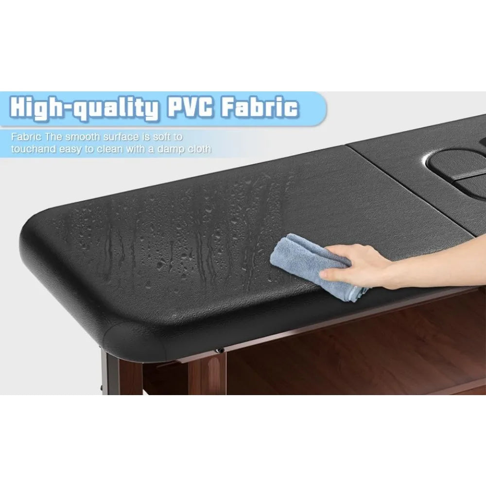 Stationary Massage Table with 4'' Thick Memory Foam