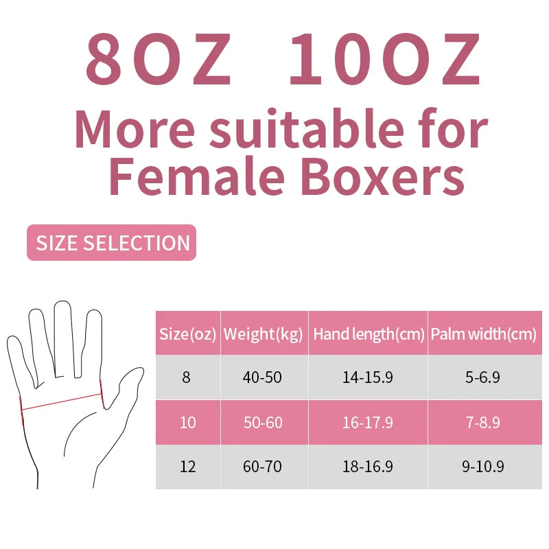 8 10 12oz Women's Training Competition Boxing Gloves