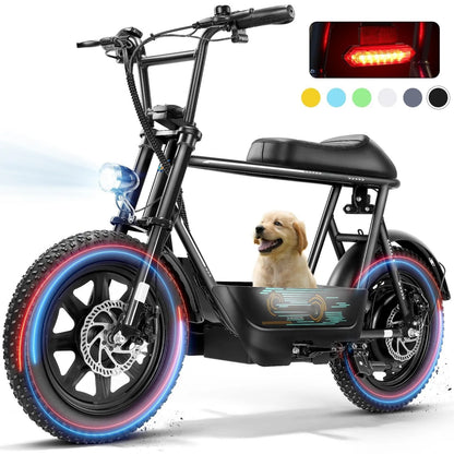 16" Fat Tire for All-Terrain, Commuter Ebike ,Carry Basket