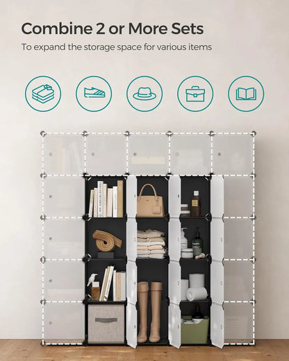 Cube Storage Organizer, Set of 12 Plastic Cubes