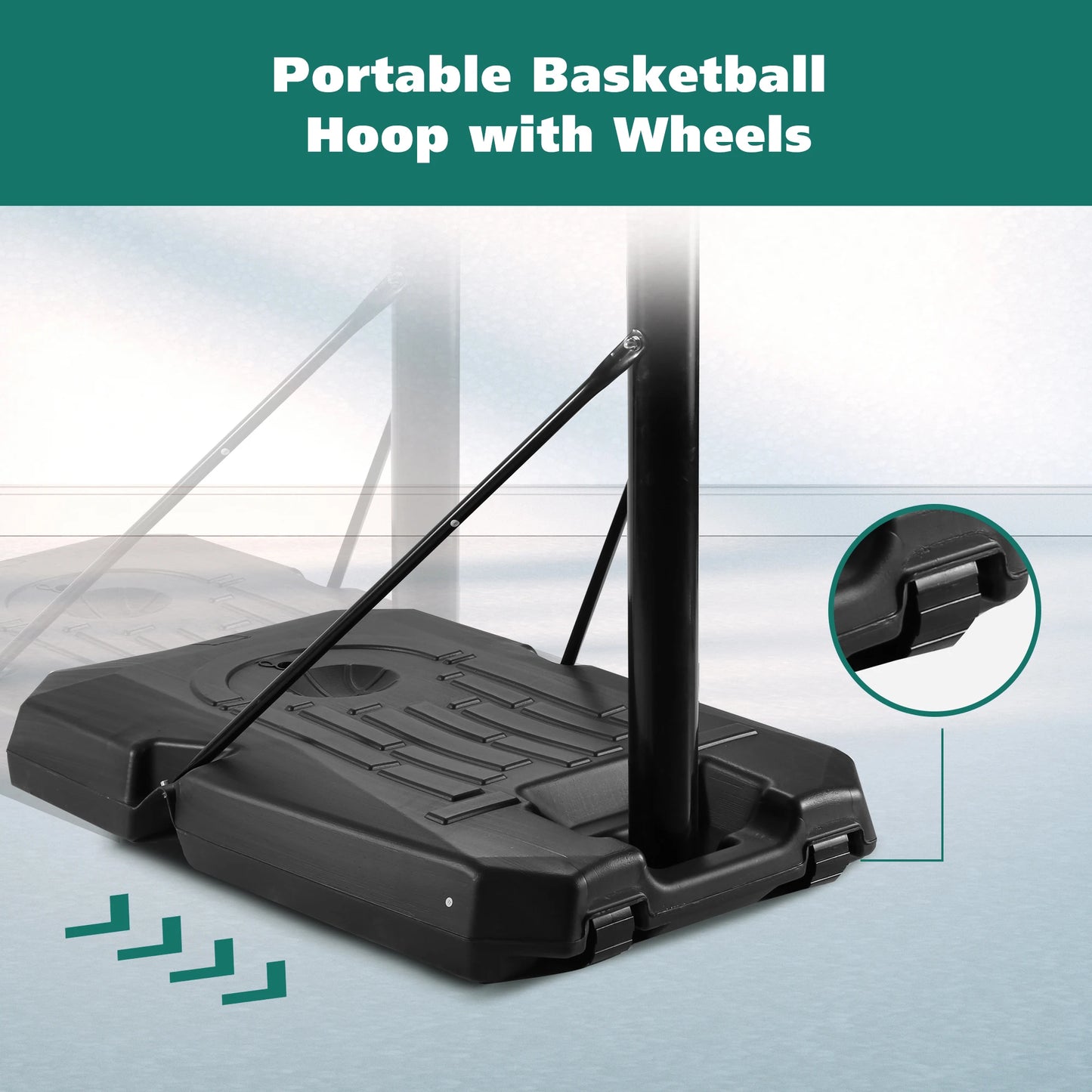 Portable Basketball Hoop 44 inch Adjustable 7 ft. 6 in..10 ft.