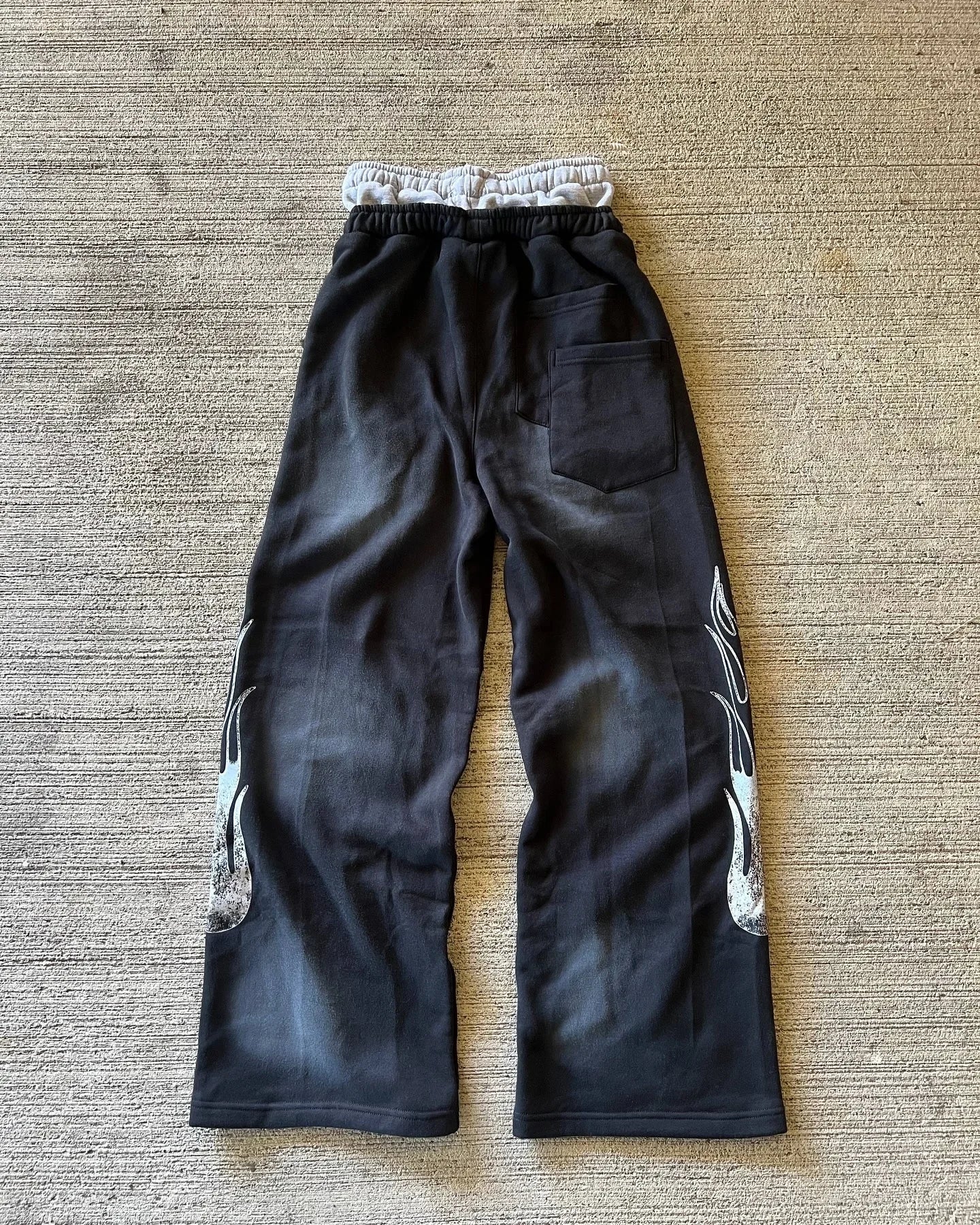 Letter Patch Retro Double Layer Design Baggy  Waist Jogging Pants