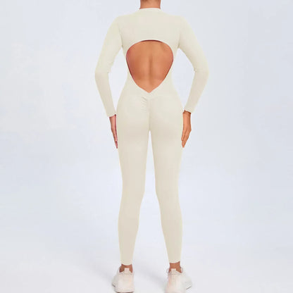 Seamless Yoga Zipper Jumpsuits Sports Fitness Beauty