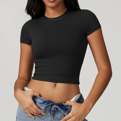 Women's Short Sleeved Yoga T-shirt for Fitness
