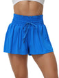 Women's 2-in-1 High Waist Running Shorts with Elastic Waist Drawstring