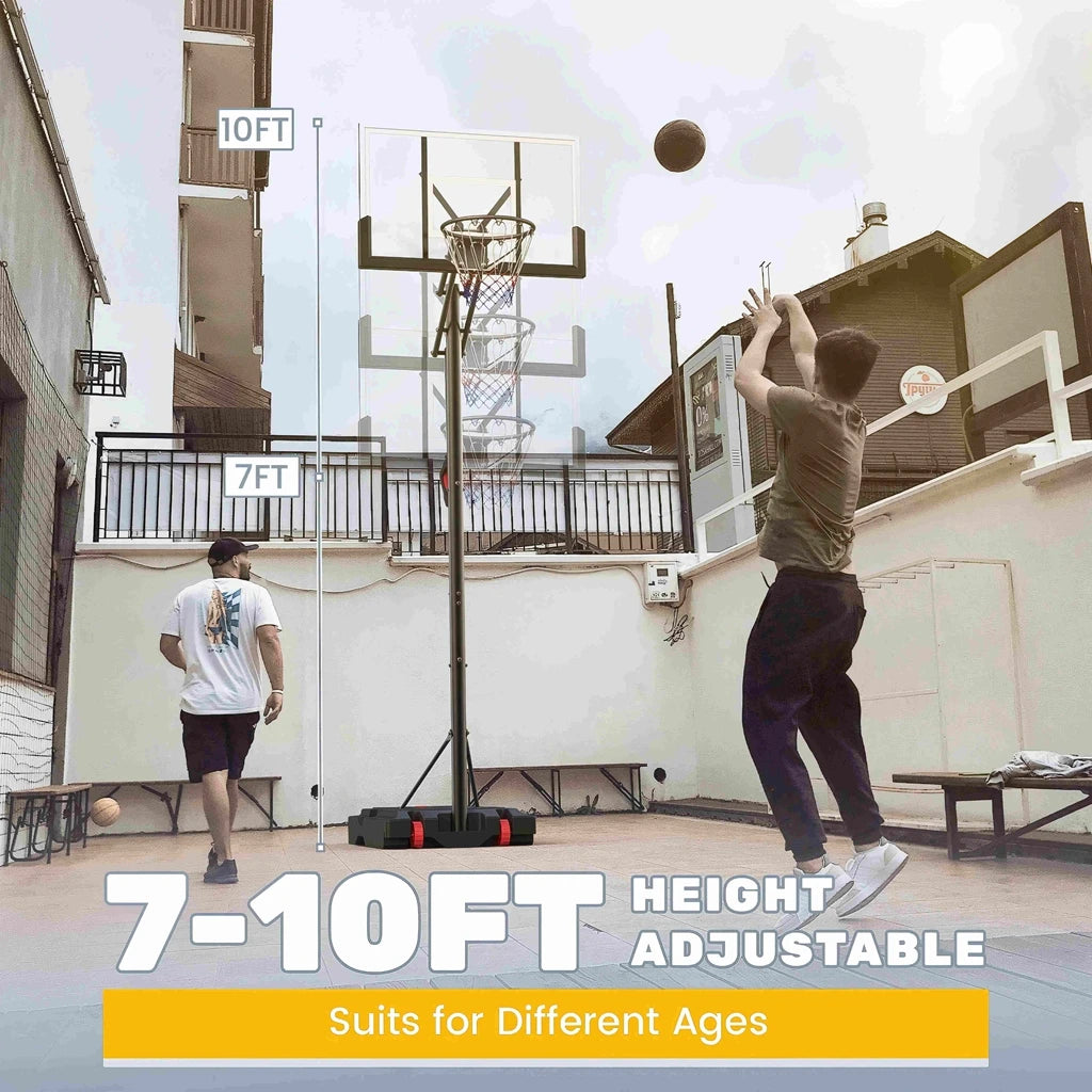 Portable Basketball Hoop with Quickly Height Adjusted 7.6 - 10 ft.