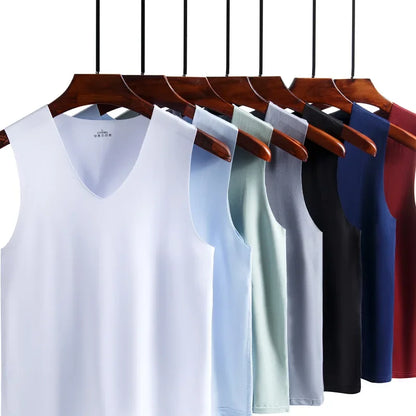 Men  Silk Tank Top Sports Fit