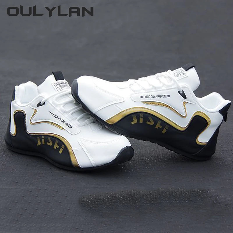 mens leather sport running shoe