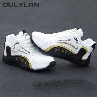 mens leather sport running shoe