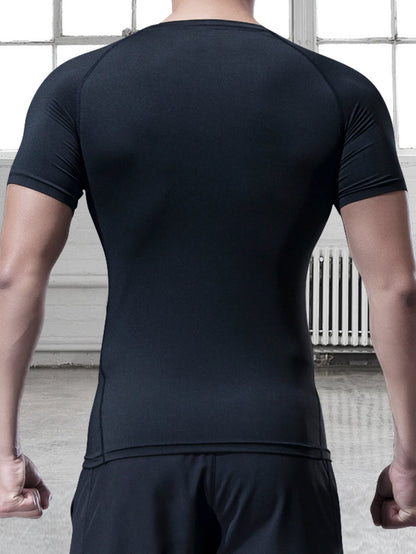 Men's Gym Training T Shirt, Breathable Compression