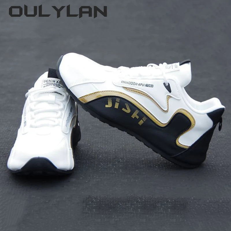 mens leather sport running shoe