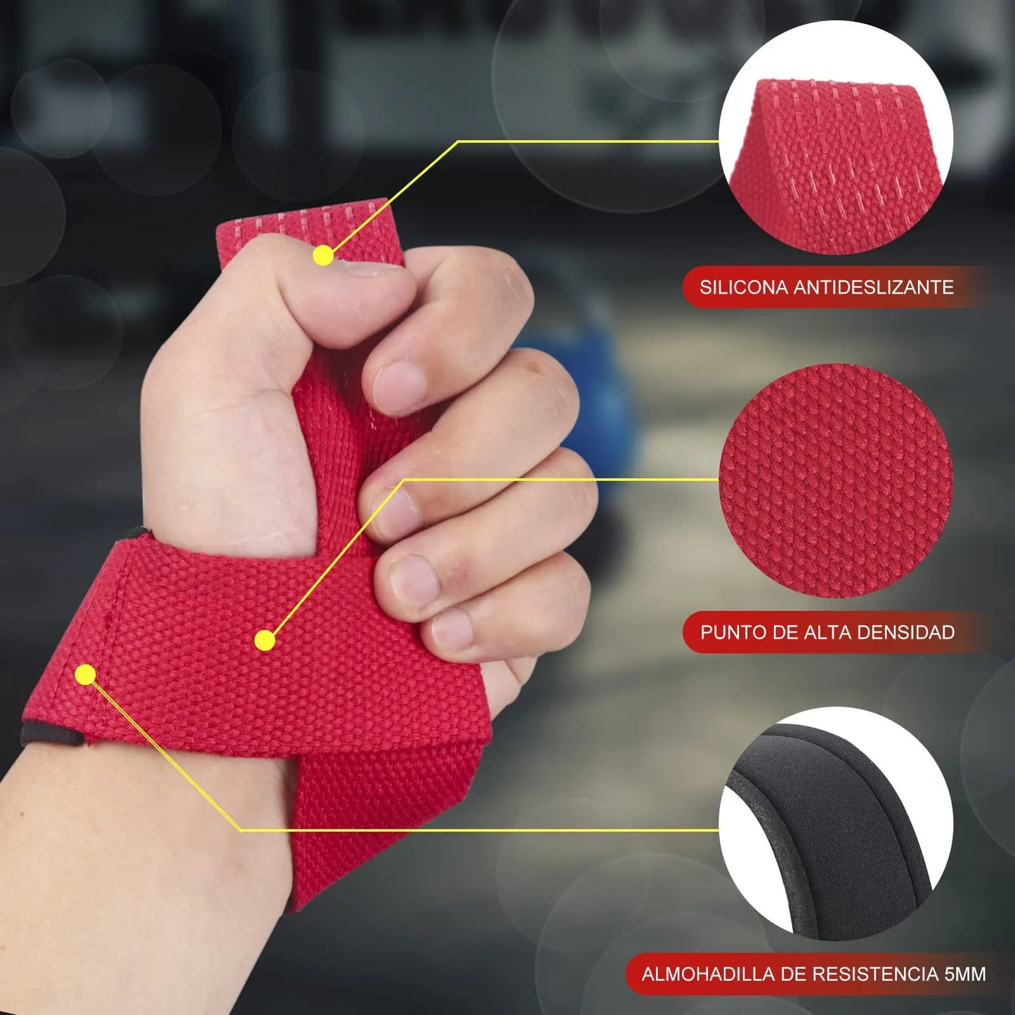 Weightlifting Non-slip Gym Fitness Straps Wrist Support Grip