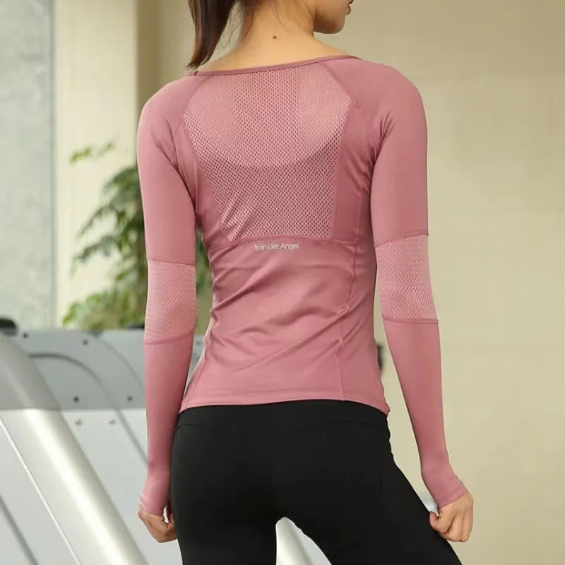 Women's Sports Wear For Fitness ,Seamless Long Sleeve