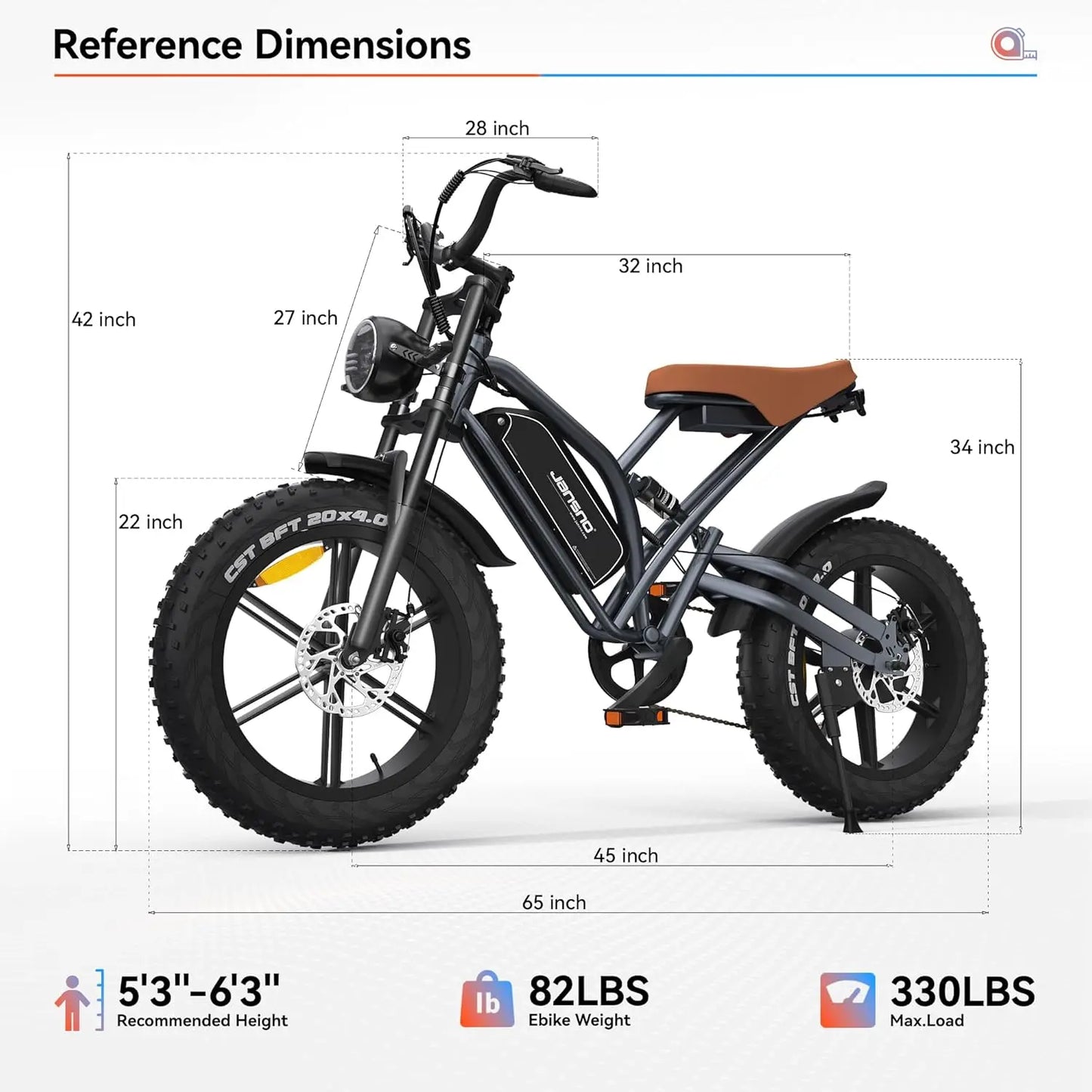 30MPH 1000W Peak Motor Electric Bicycle Adult 20*4 Inch Fat Tire