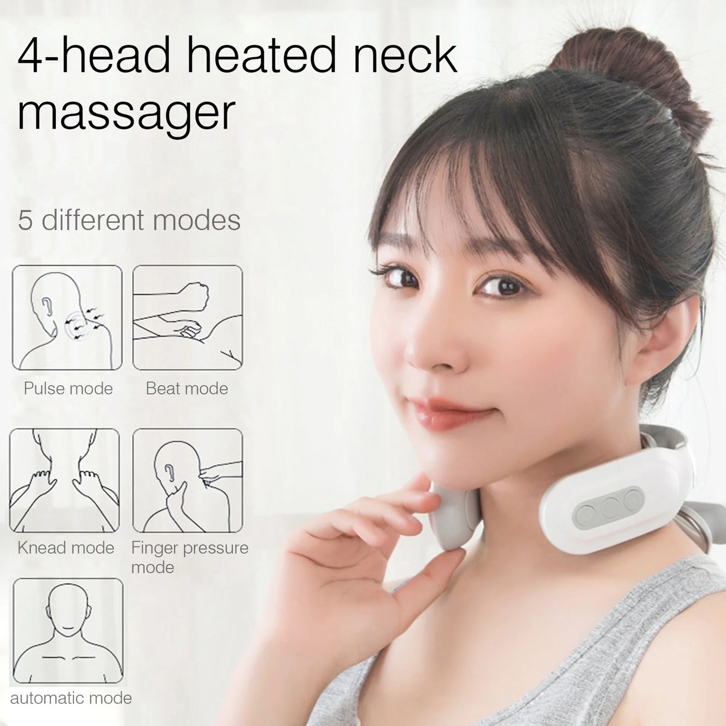 Neck Massager for Neck Tension Vibrator Heating Massager