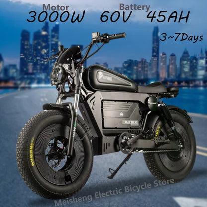 Adult Highway Electric Bike 20-inch Off-Road Fat Tires Ebike