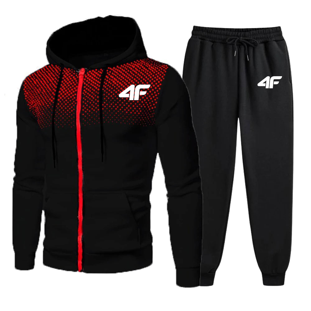 Men's 2 Piece Set Daily Hooded Sweatsuit