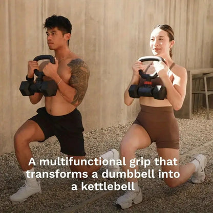 Convert Dumbbells to Barbell Set and Kettlebell for Home Fitness