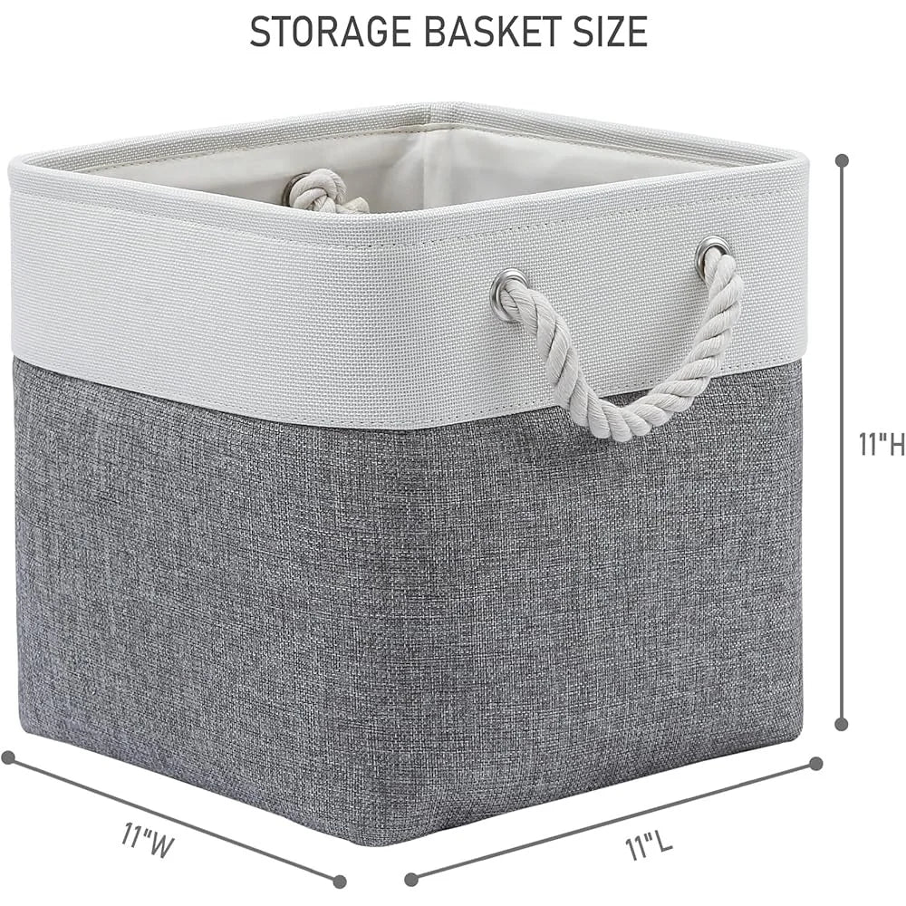 Fabric Storage Bins Set of 6 Collapsible Organizer Cubes