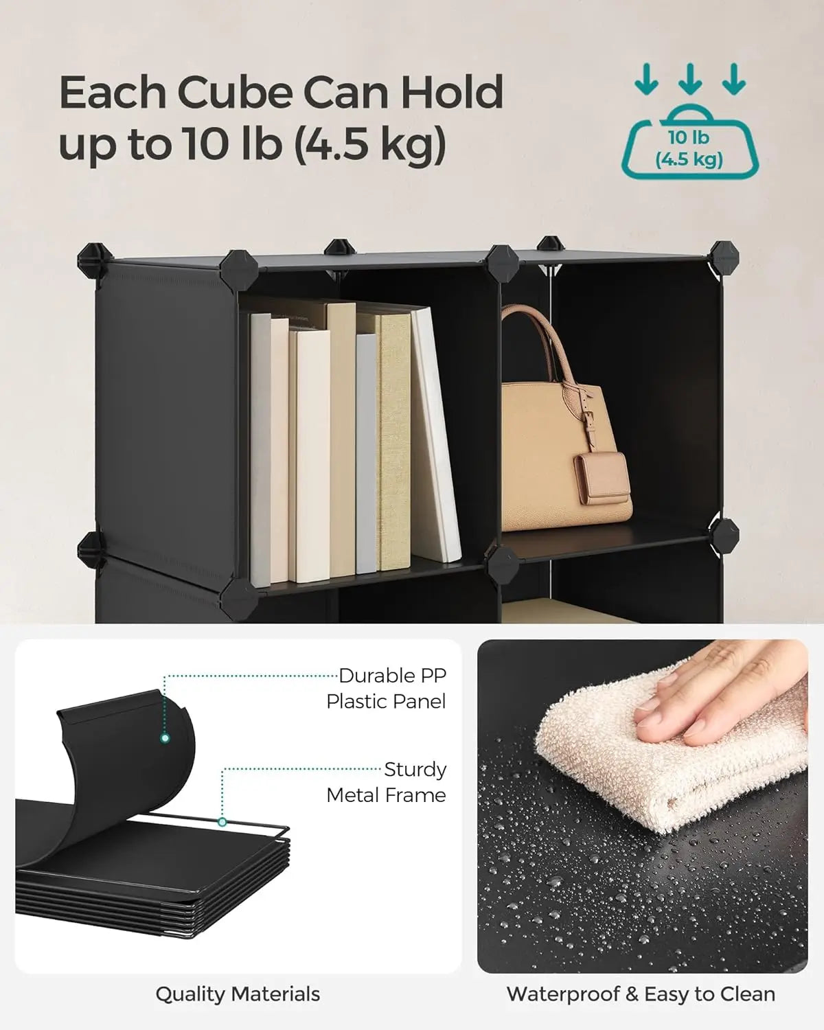 Cube Storage Organizer, Set of 12 Plastic Cubes