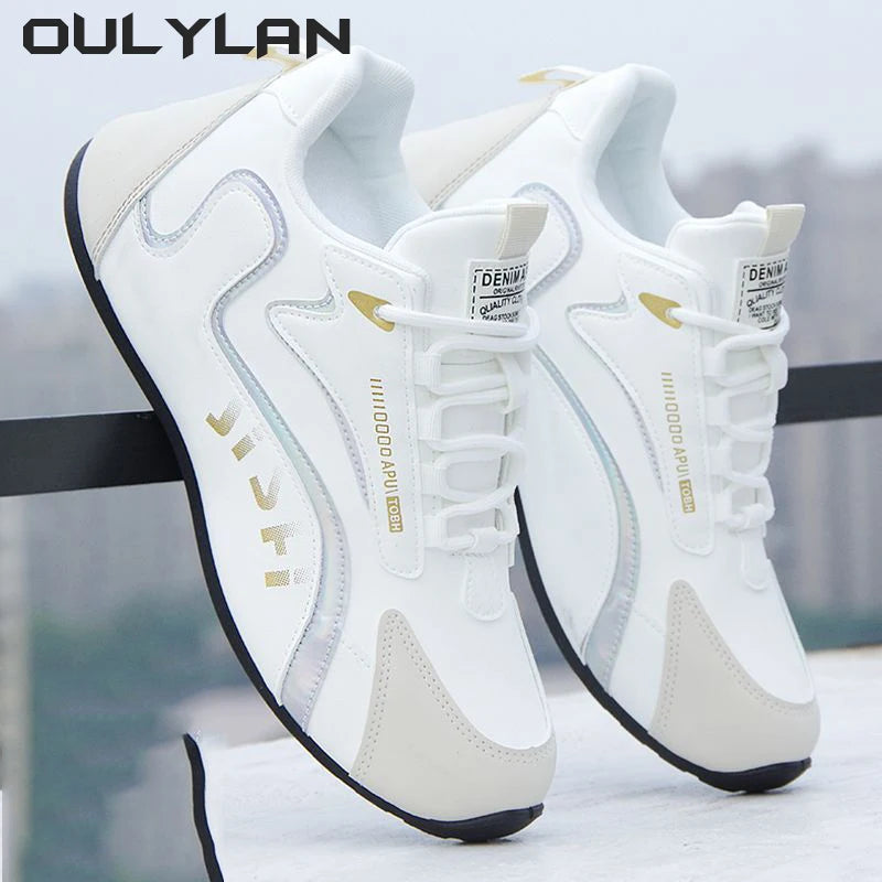 mens leather sport running shoe