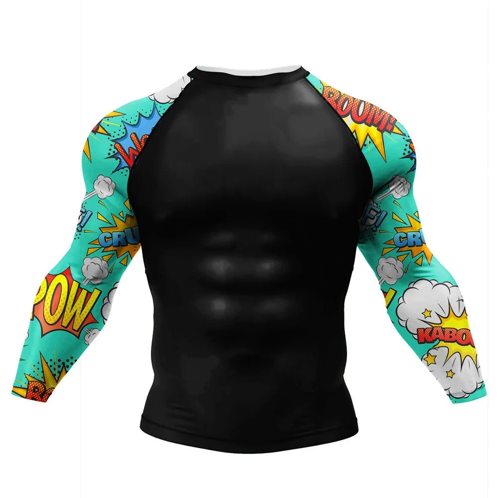 Muay Thai Boxing Compressed Jerseys Anti Shrink