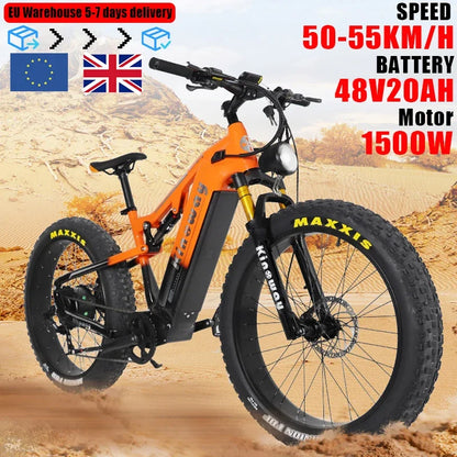 26 inch fat tires ,e-bike, 9-speed mountain off-road