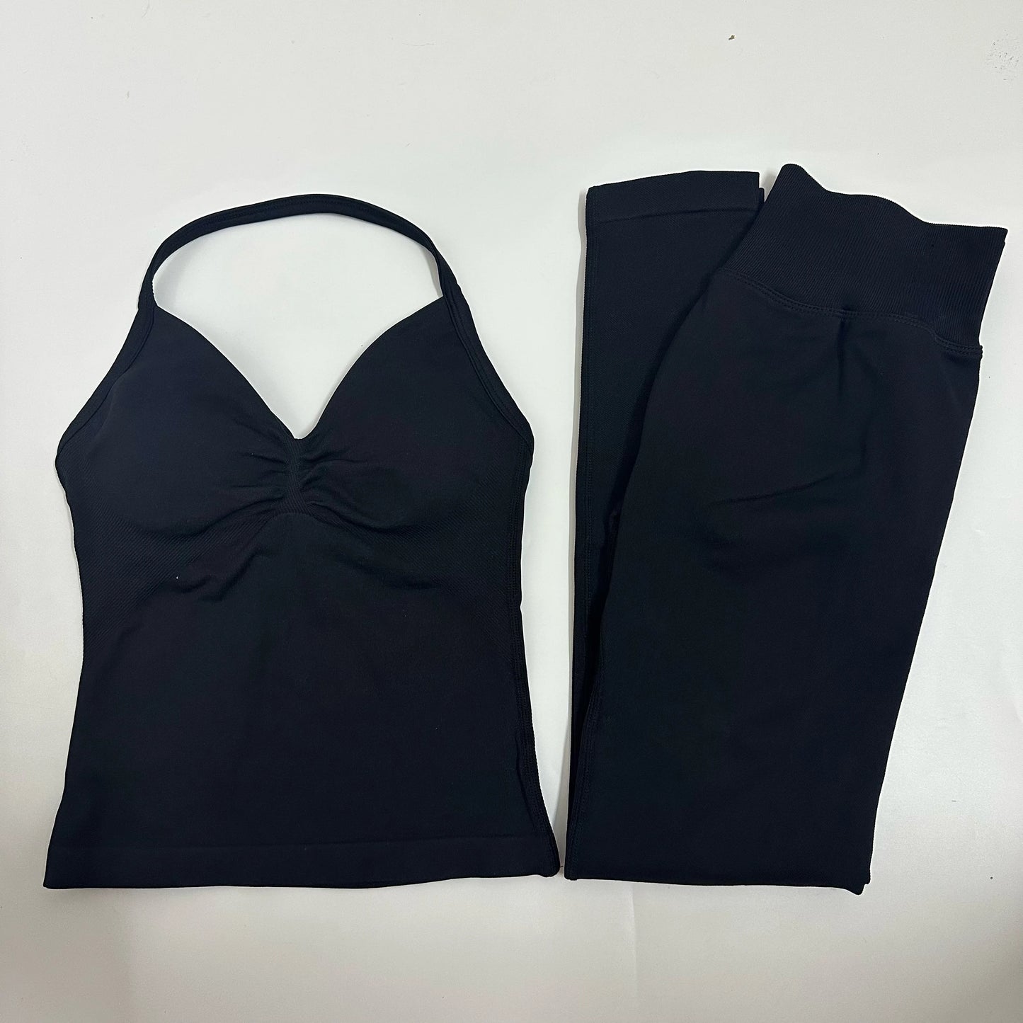 Women Backless Tank Tops High Waist Scrunch Gym Suit