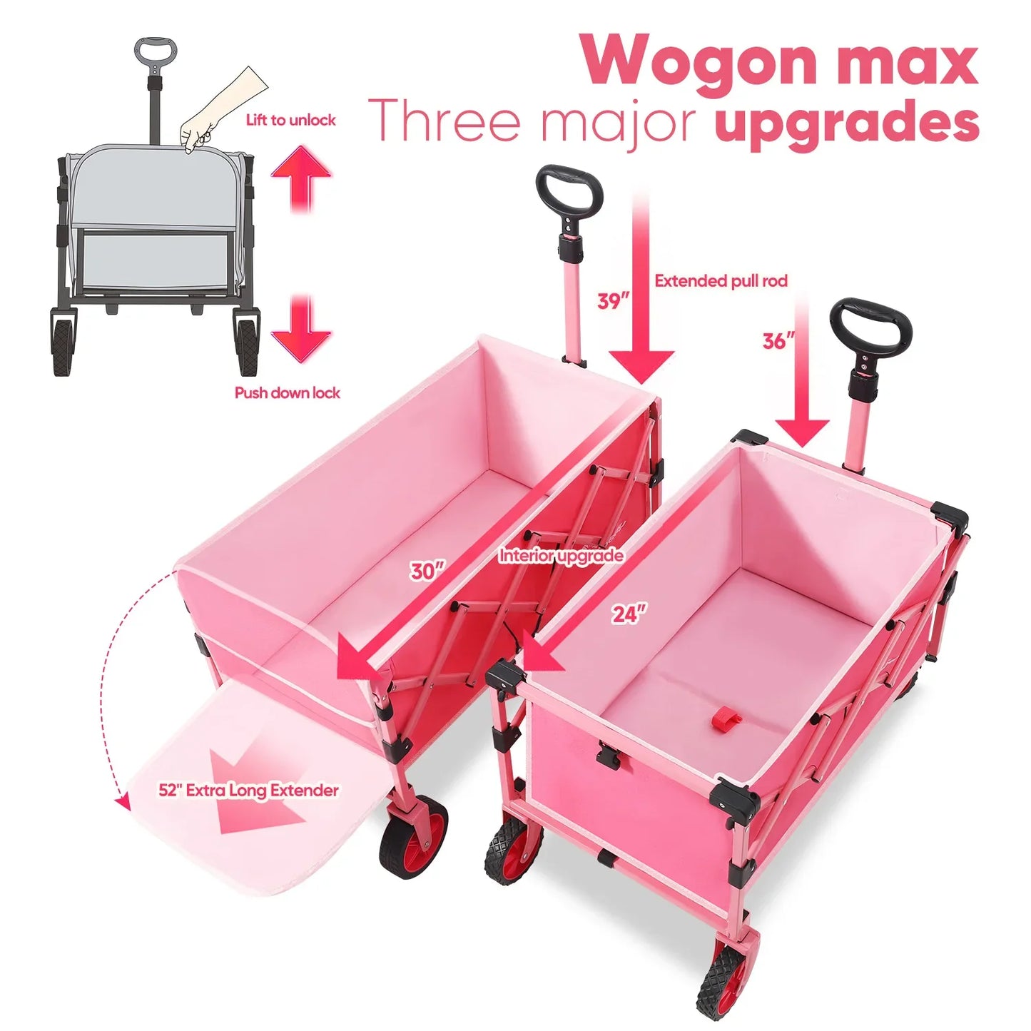 Collapsible Wagon Carts 330LBS Weight Capacity