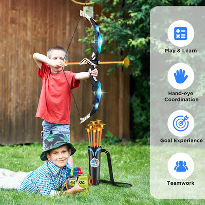 Toy For Kids LED Light Up Archery with Suction Cup Stand